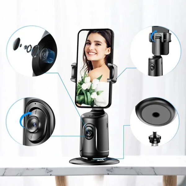 Ai Face Tracking Phone Holder 360° Rotating Smart Gimbal Face Tracking Phone Stand - Smartphone Video Vlog Live Stabilizer Tripod - Image 4